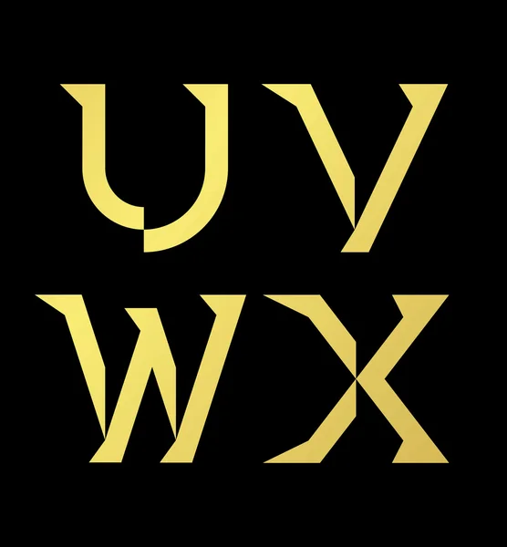 Alfabeto dorado de diseño minimalista — Vector de stock