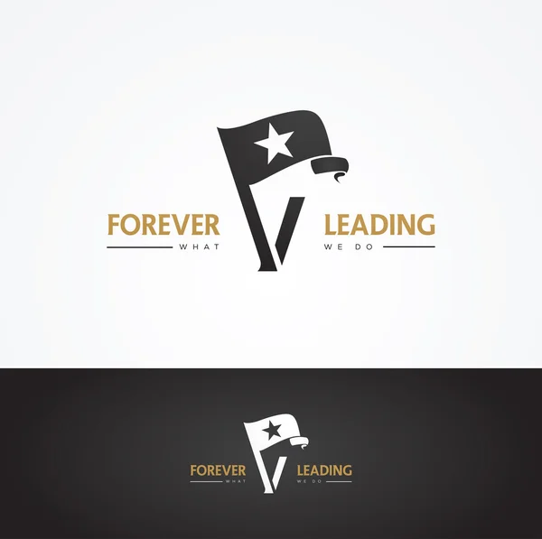 Flag shaped V letter — Stock Vector