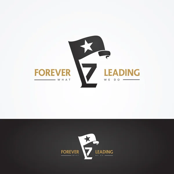 Flag shaped Z letter — Stock Vector
