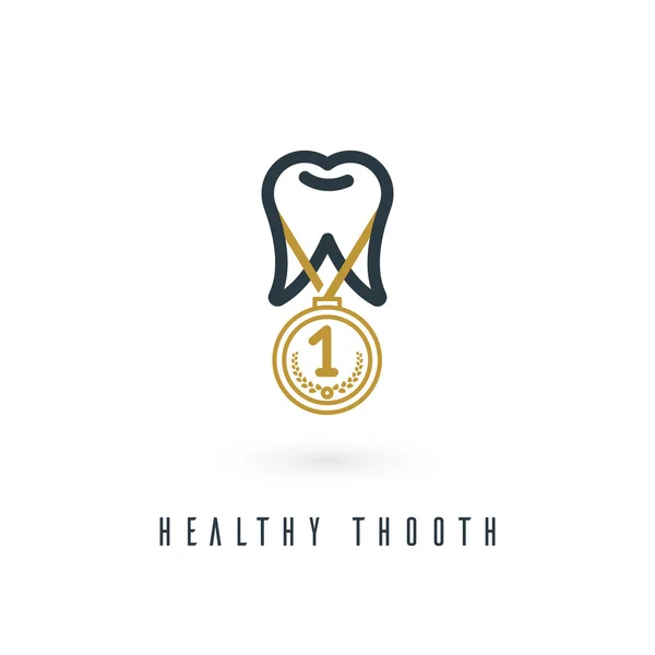 Logo van het bedrijf met tand symbool — Stockvector