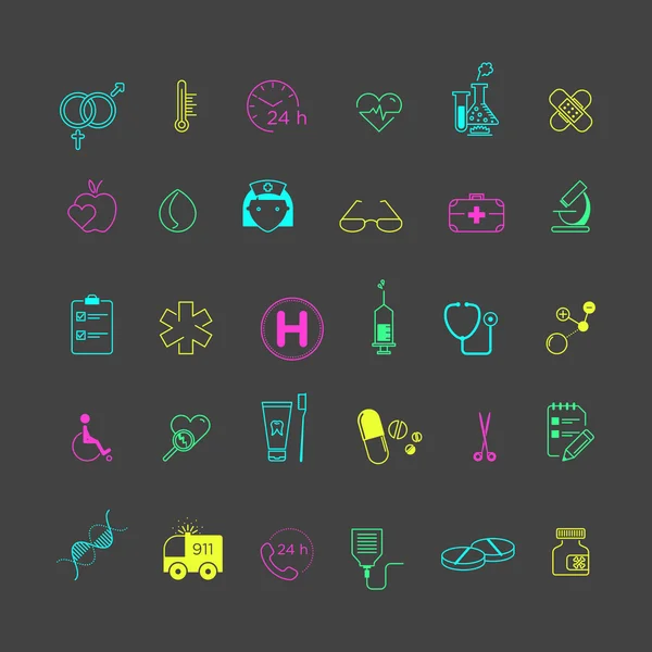 Medical, health icons set — Stock Vector