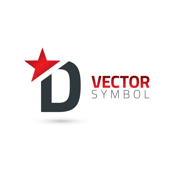 Alfabeto com estrela, letra D — Vetor de Stock