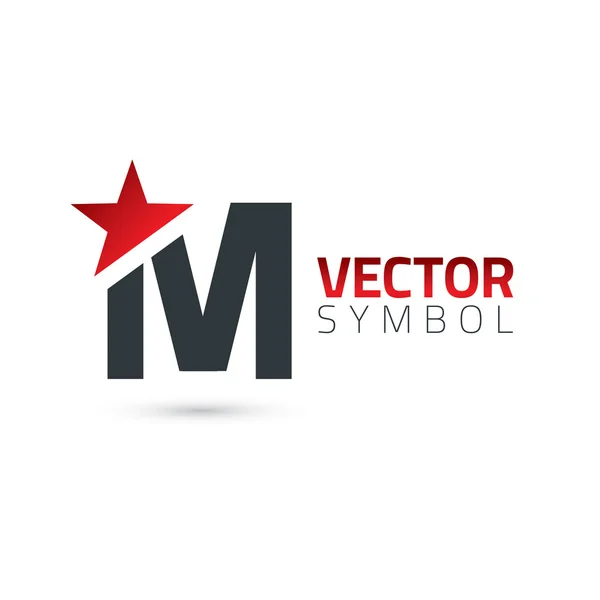 Abeceda s hvězdou písmeno M — Stockový vektor