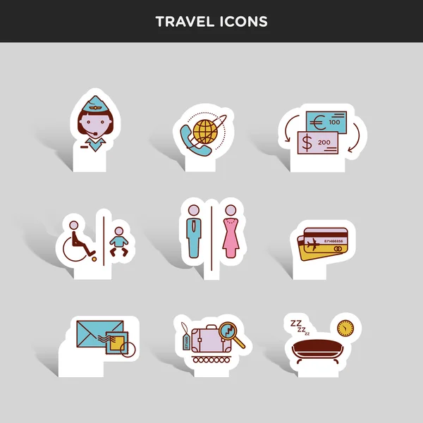 Airport, traveling icons — Stock Vector