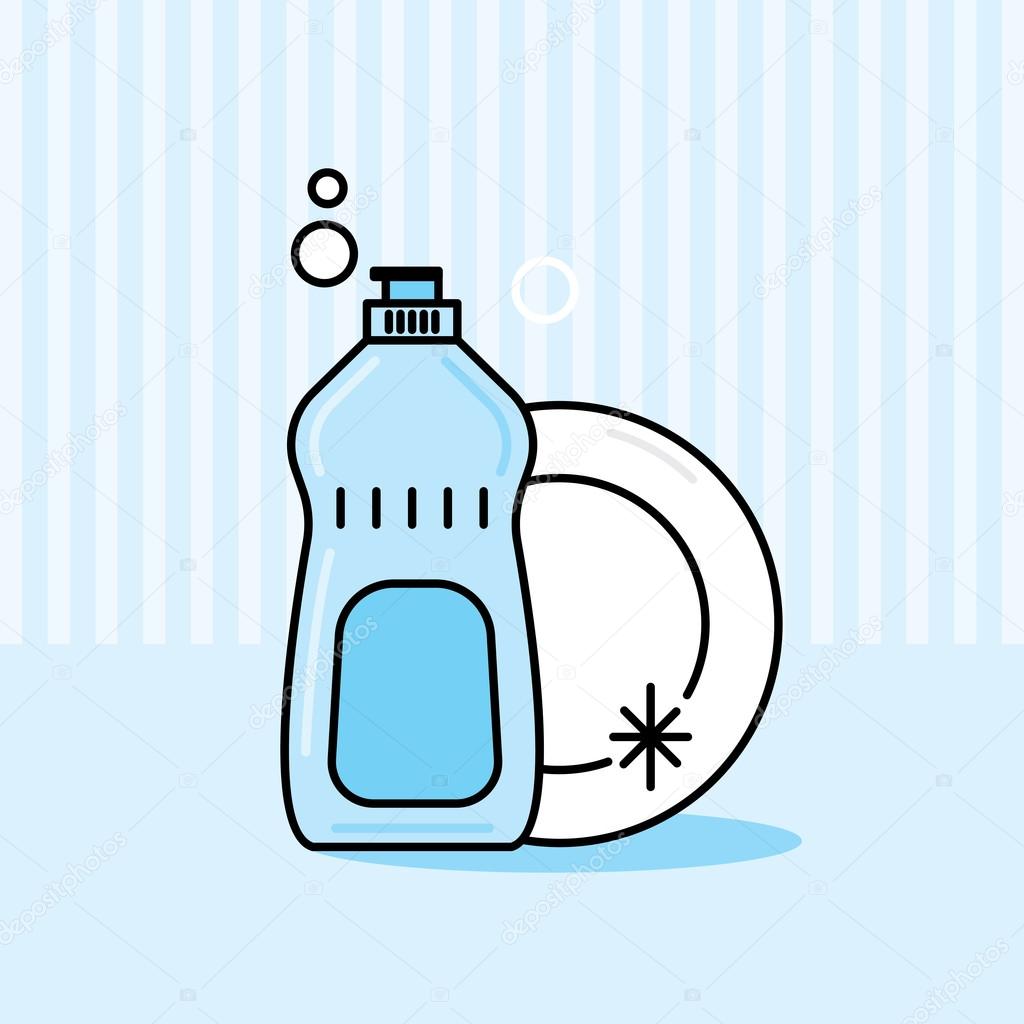 Washing dishes cartoon icon — Stock Vector © feabornset ...