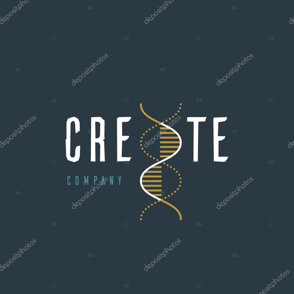 Vector graphic illustration of a DNA symbol with sample text for your company