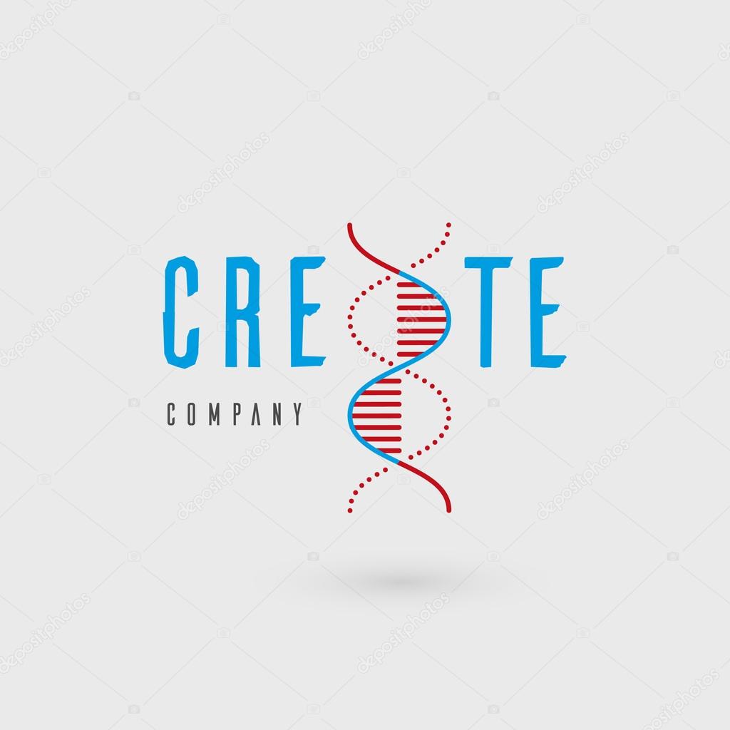 Vector graphic illustration of a DNA symbol with sample text for your company