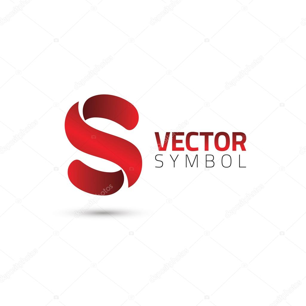 Vector graphic elegant curly alphabet symbol.  Letter S