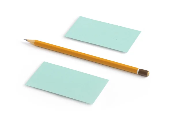 Business cards with a pencil — Stock Photo, Image