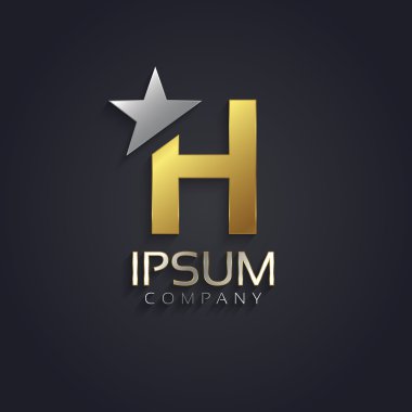 Star element with alphabet symbol H