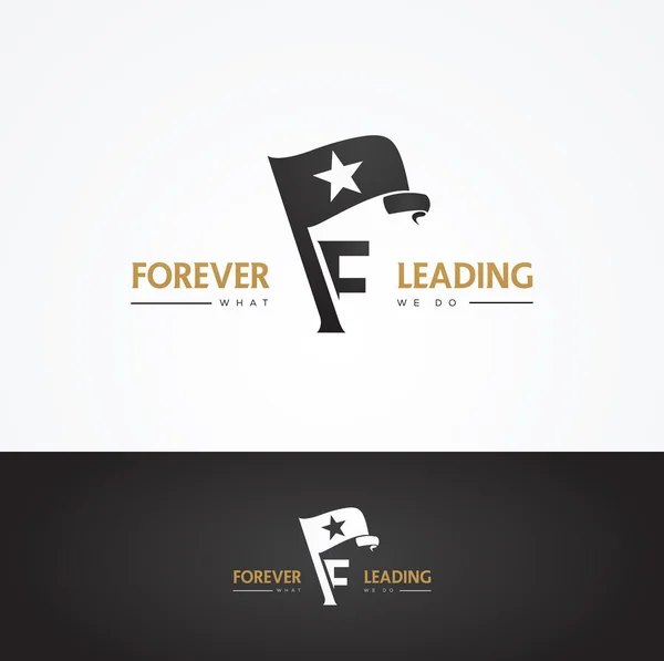 Symbol F for company leaders — 图库矢量图片