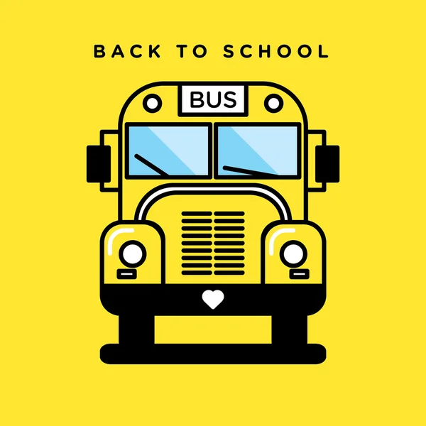 Icono amarillo autobús escolar — Vector de stock