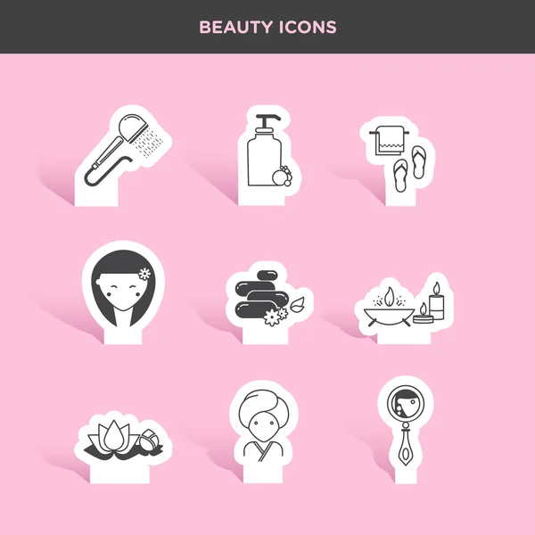 Conjunto de belleza y cosméticos — Vector de stock
