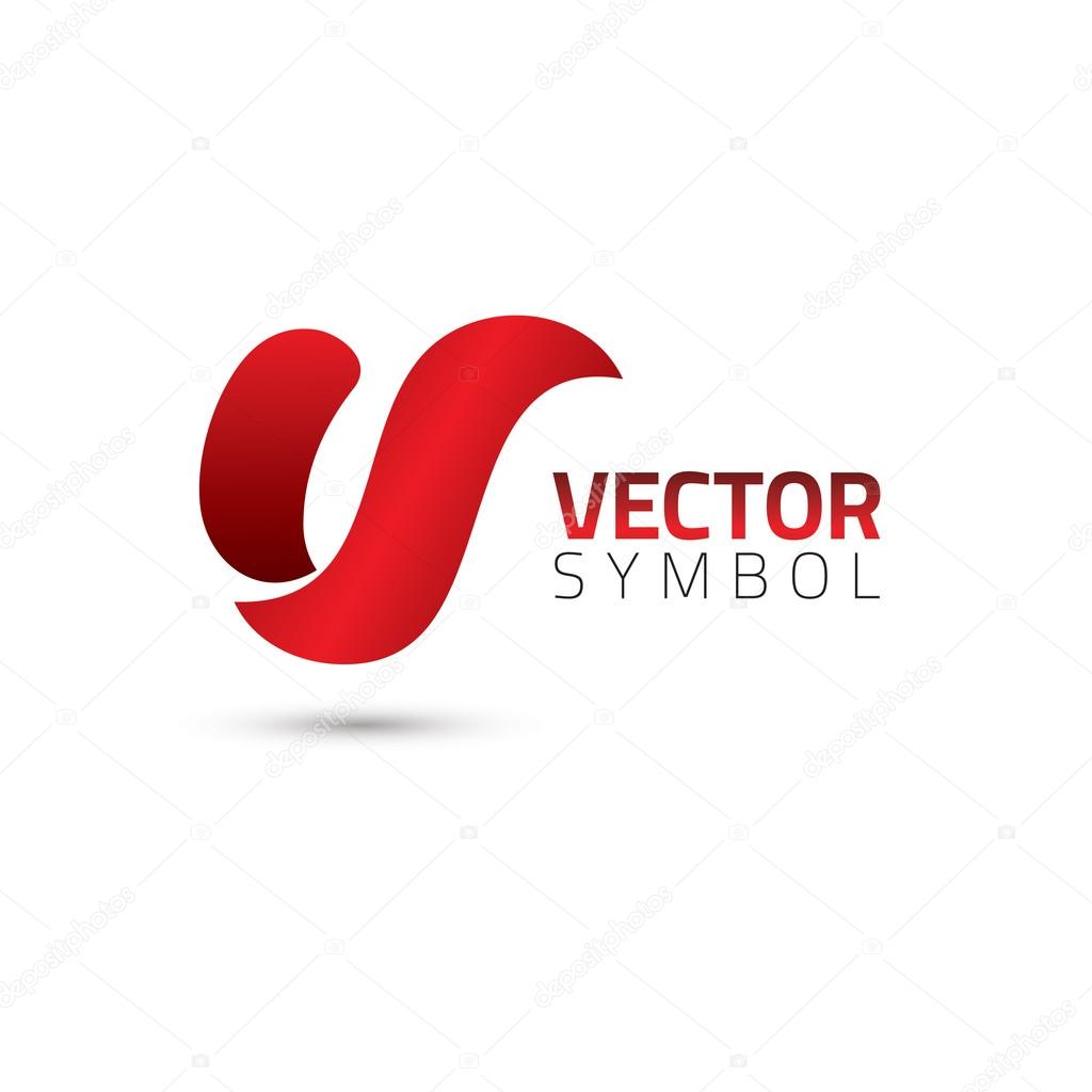 Vector graphic elegant curly alphabet symbol Letter V