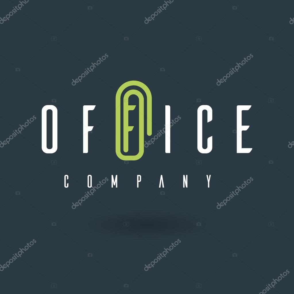 Vector graphic illustration of a paper clip symbol with sample text for your company