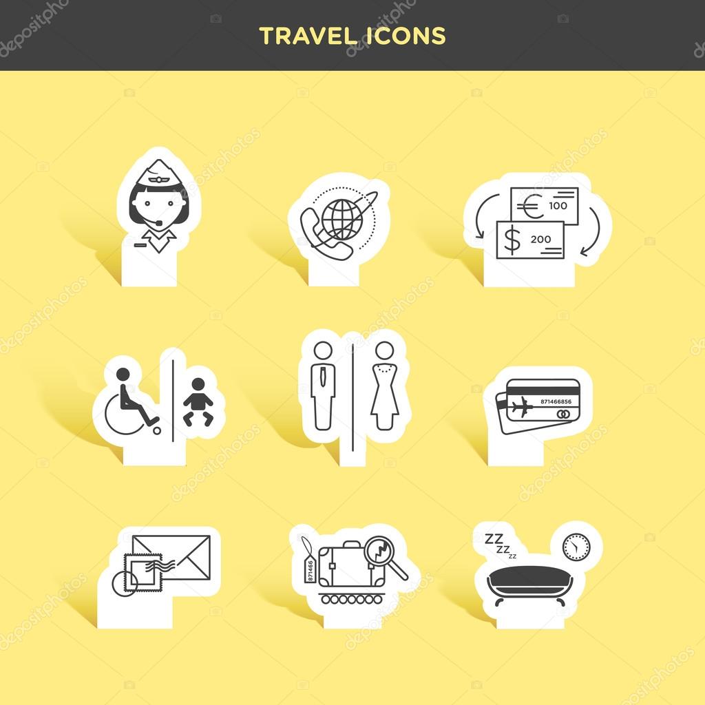 set of traveling and airport