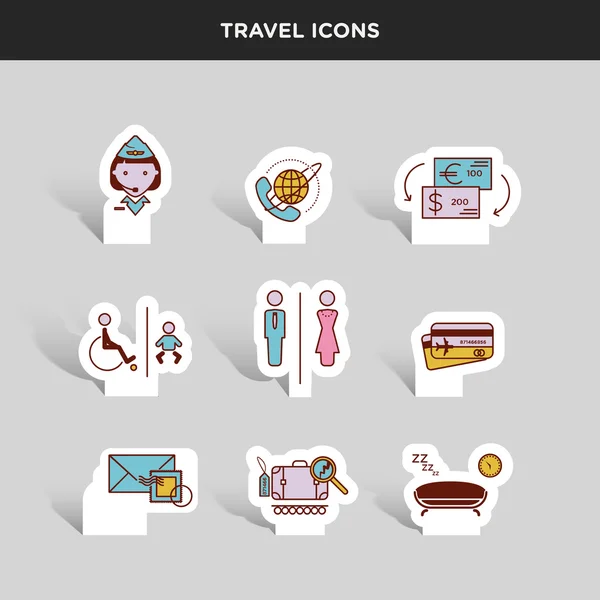Set of traveling and airport — Stock Vector