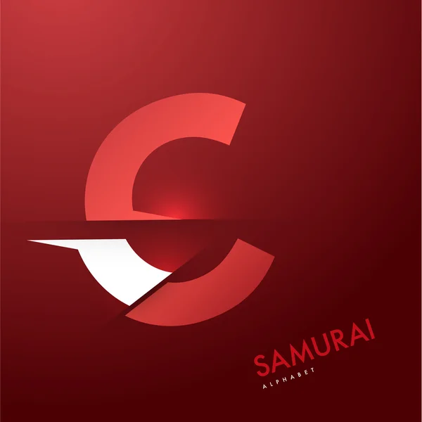 Samurai font poster C — Stockvector