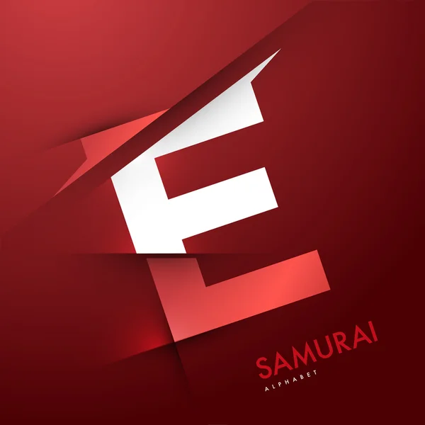 Samurai font poster E — Stock Vector