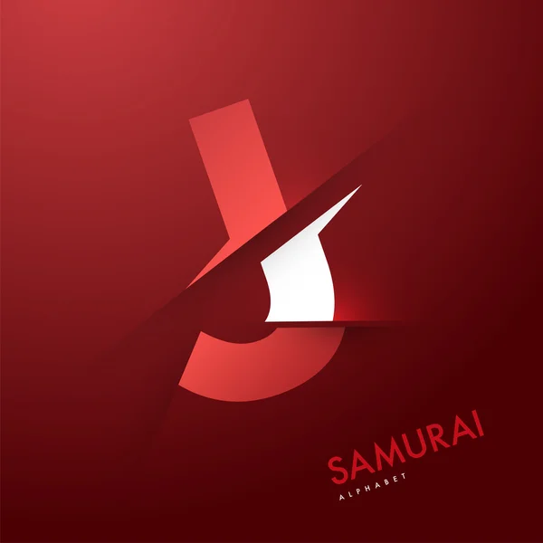 Samurai font poster J — Διανυσματικό Αρχείο