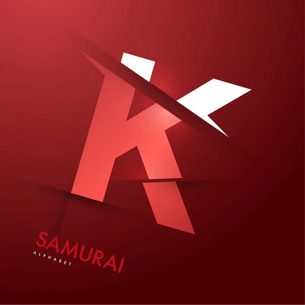 Samurai font poster K — Stock Vector