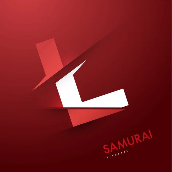 Samurai fuente cartel L — Vector de stock