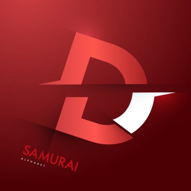 samuray Alfabe harf D dilimlenmiş