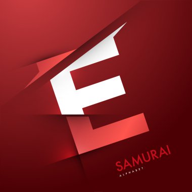 samuray Alfabe harf E dilimlenmiş