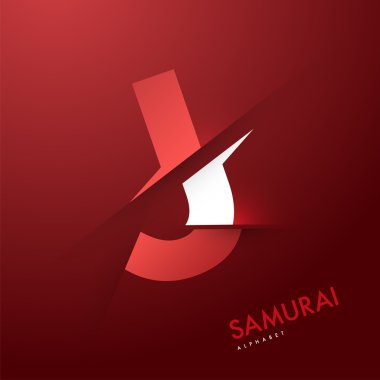 samuray Alfabe harf J dilimlenmiş