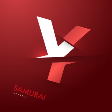 samuray Alfabe harf Y dilimlenmiş