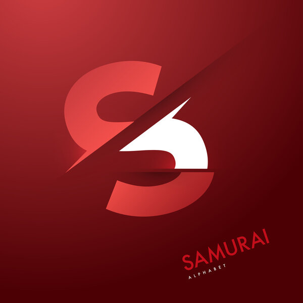 sliced samurai alphabet letter S