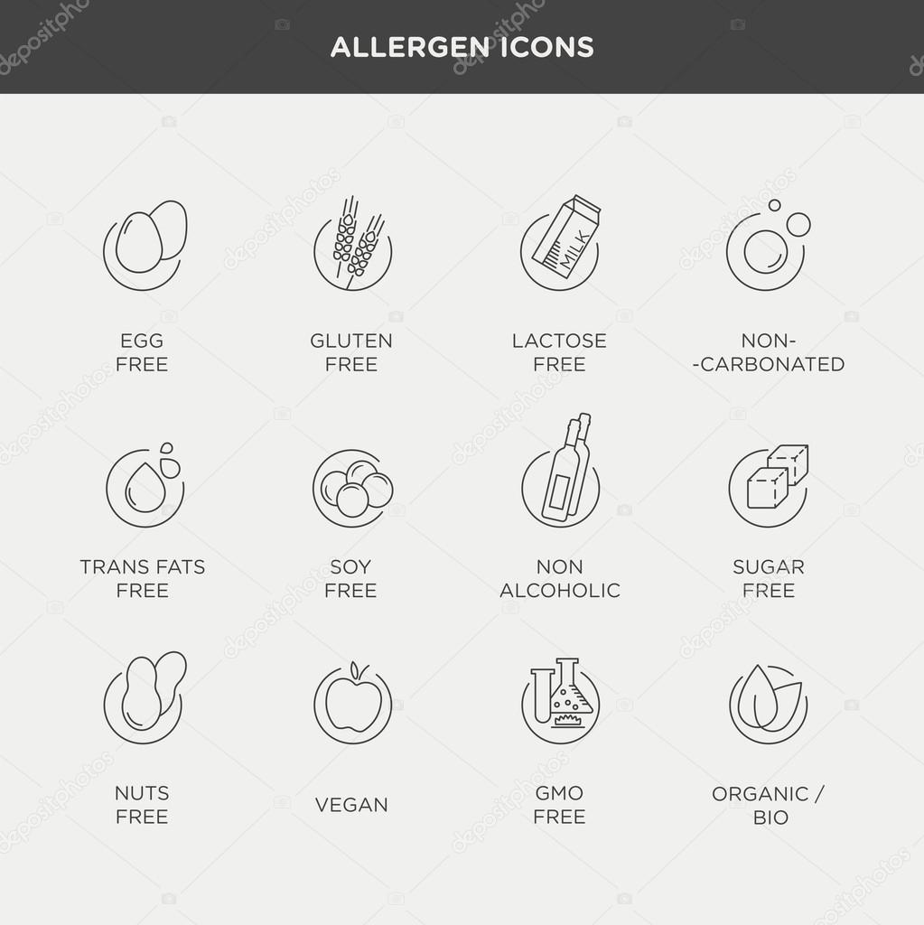diet and food intolerance icons