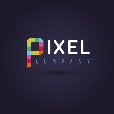 Şirket logosu ile kelime pixel