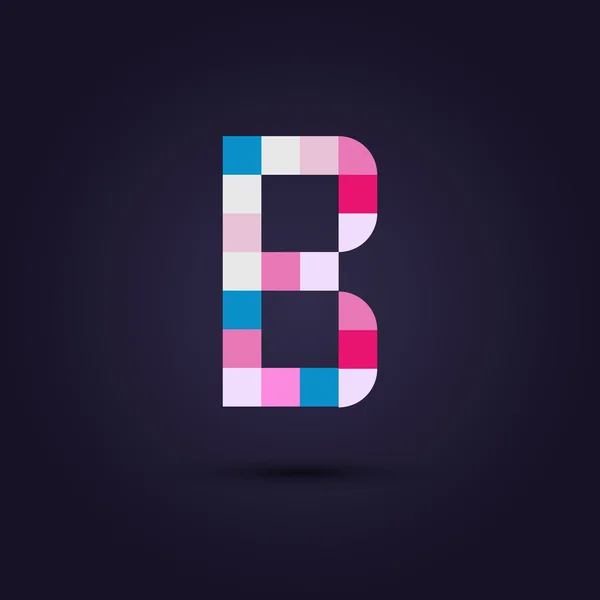 Bunte Pixelalphabet Buchstabe b — Stockvektor