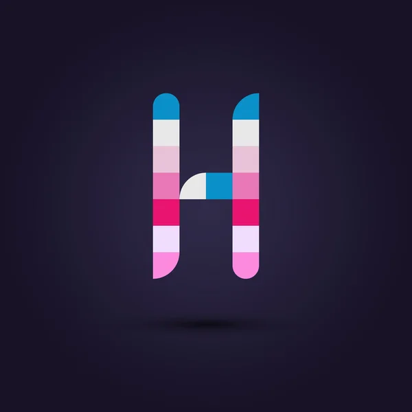 Красочный пиксельный алфавит буква H — стоковый вектор