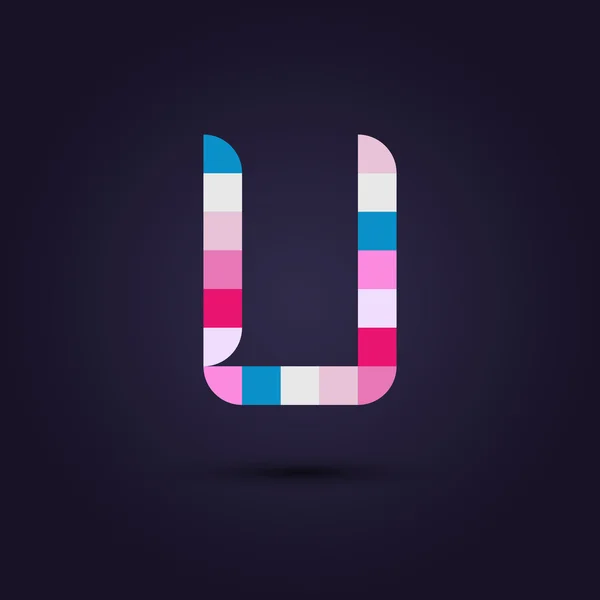 Alfabeto colorido pixel letra U —  Vetores de Stock