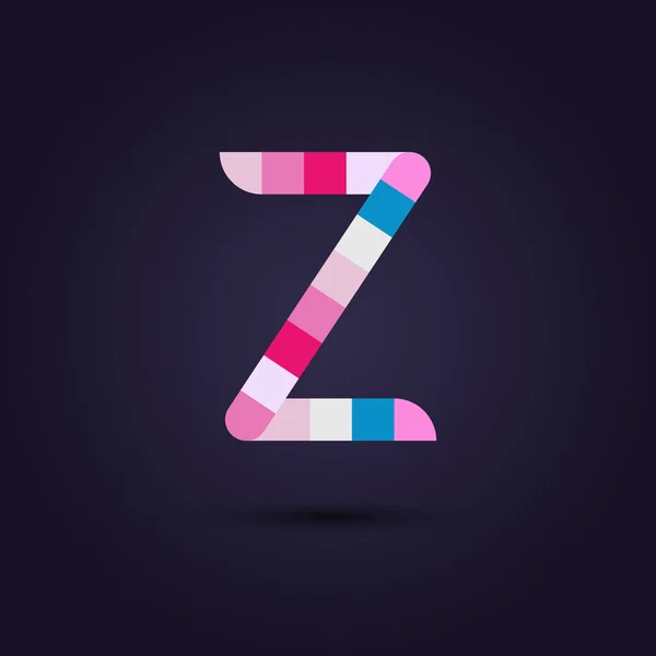 Colorful pixel alphabet letter Z — Stock Vector