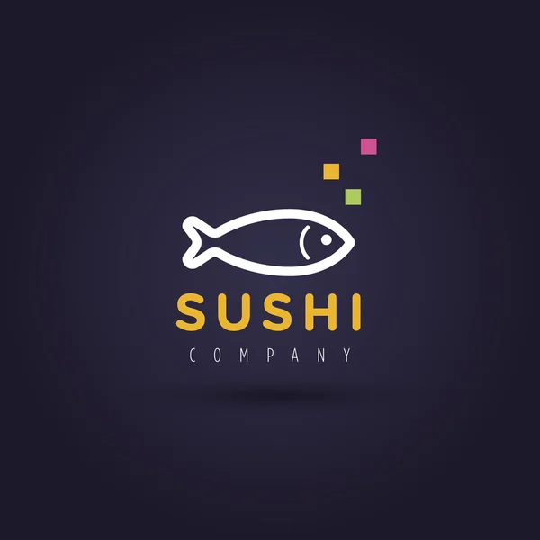 Sushi bar menu logo template — Stock Vector