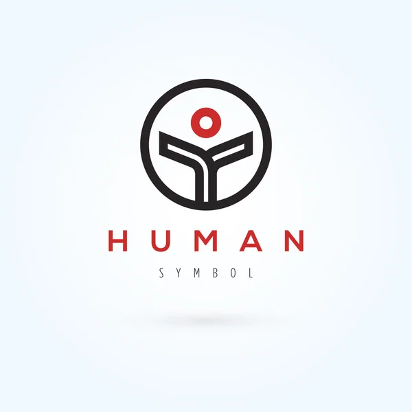 Plantilla de logotipo de empresa con símbolo humano — Vector de stock