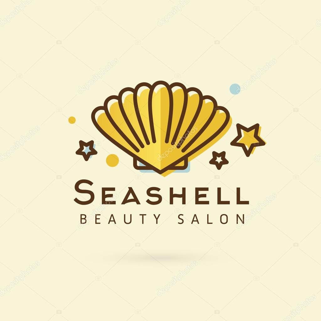 Vector graphic seashell symbol with sample text for your company