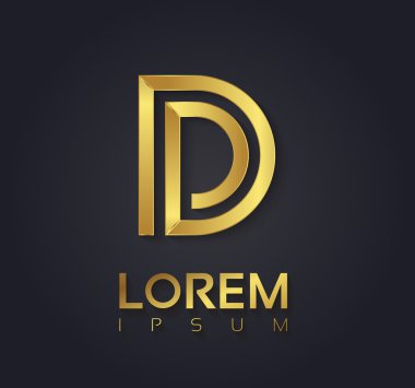 Altın font sembolü harf D