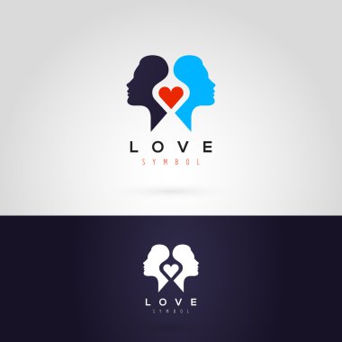 Kadınlar siluet kalp logosu ile