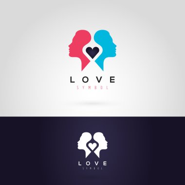 Kadınlar siluet kalp logosu ile