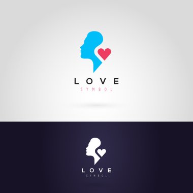 kadın siluet kalp logosu ile