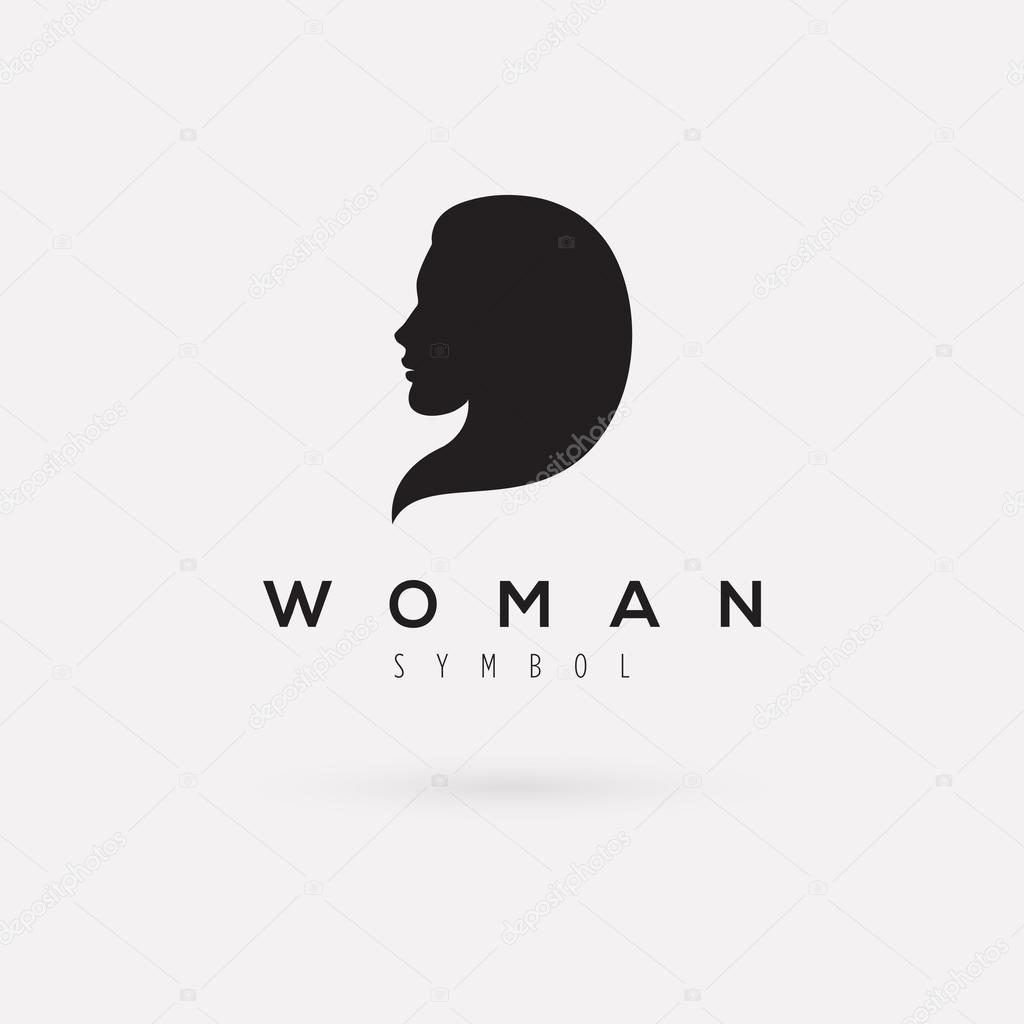 Vector graphic illustration of a woman silhouette with sample text