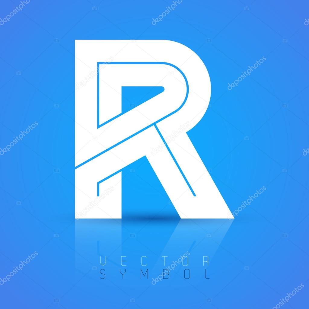 Vector graphic elegant font with sample text,  symbol, alphabet, letter R