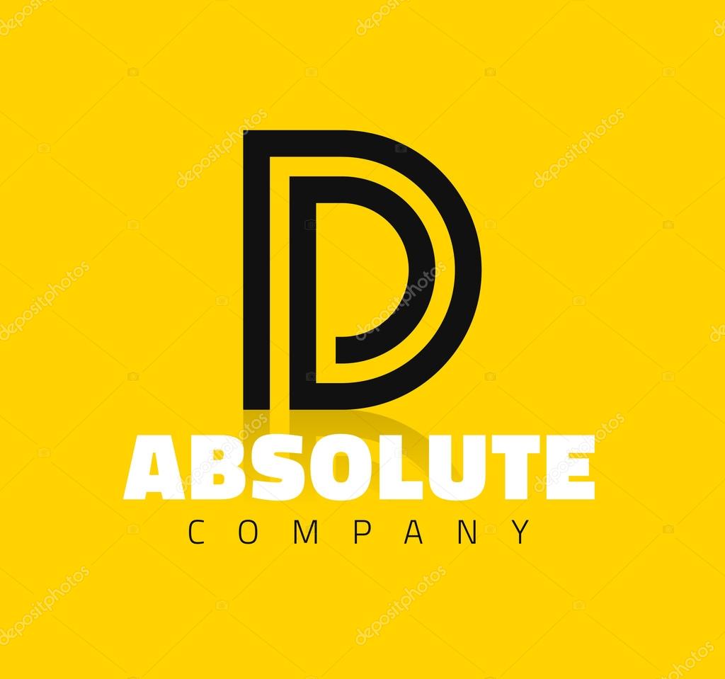 Vector graphic creative line alphabet symbol, letter D