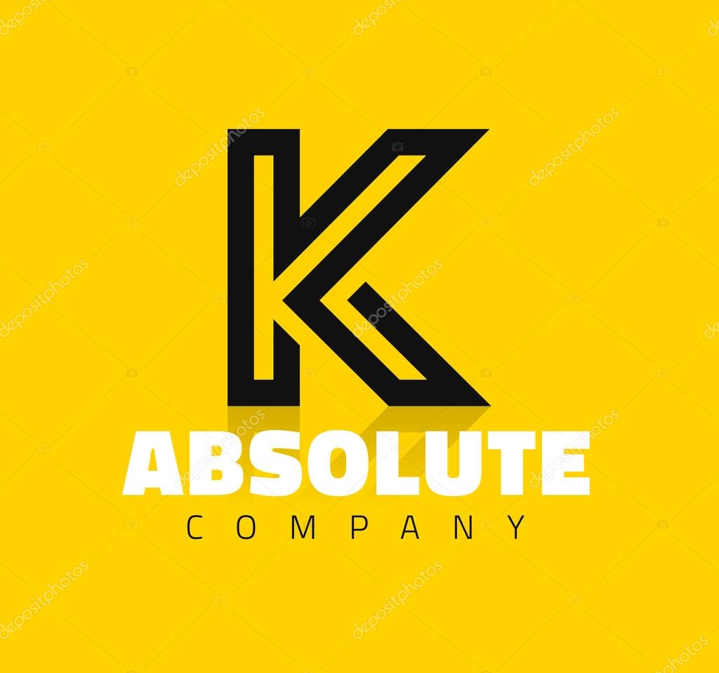 Vector graphic creative line alphabet symbol, letter K