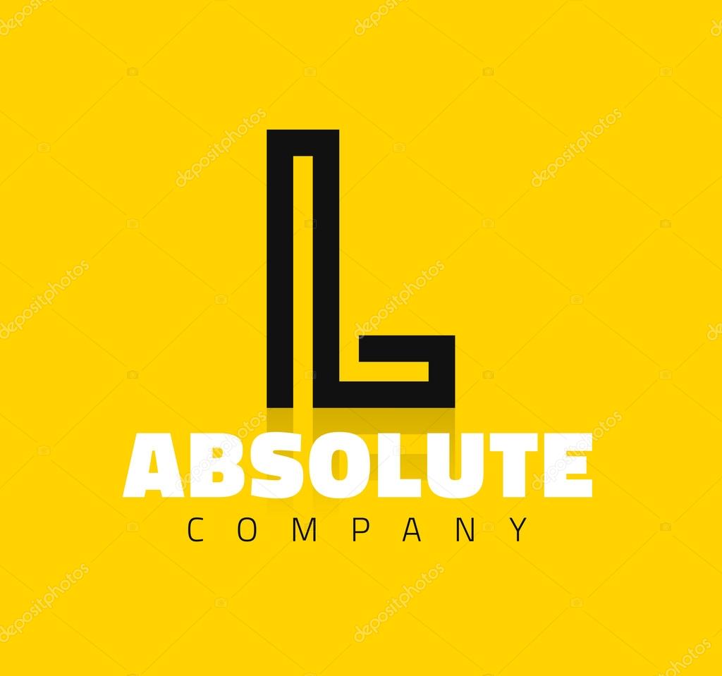 Vector graphic creative line alphabet symbol, letter L