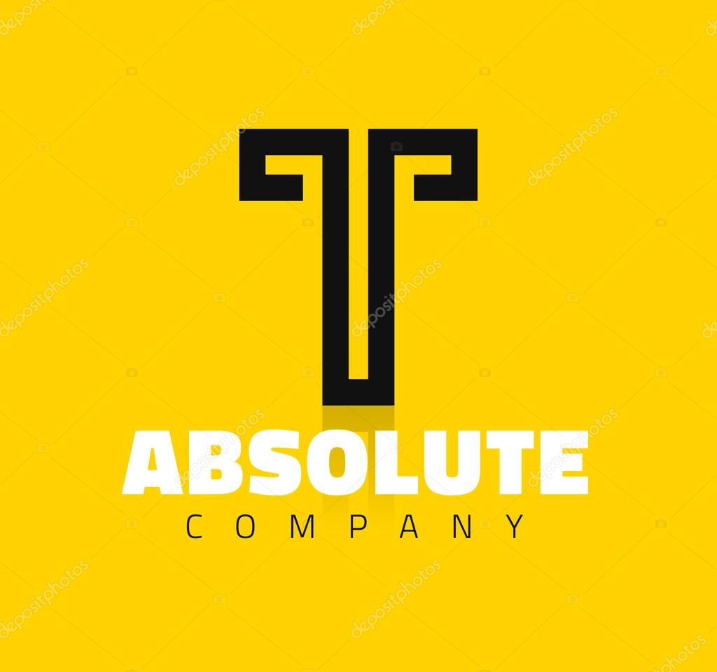 Vector graphic creative line alphabet symbol, letter T